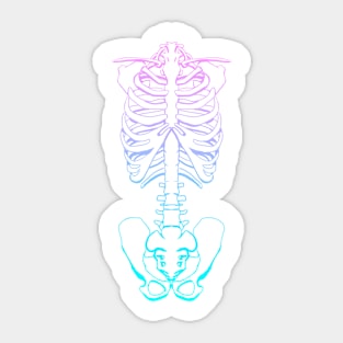 Pink and Cyan Skeleton Sticker